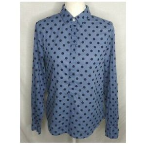J.Crew Size 6 Shirt Polka Dot Jacquard Collard shirt